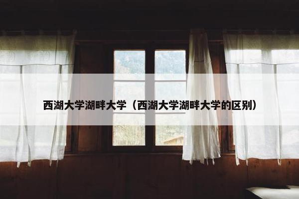 西湖大学湖畔大学（西湖大学湖畔大学的区别）
