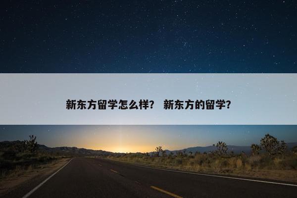 新东方留学怎么样？ 新东方的留学？