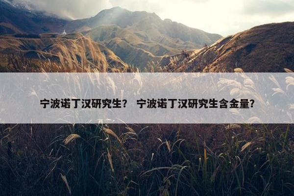 宁波诺丁汉研究生？ 宁波诺丁汉研究生含金量？