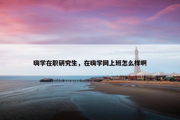 嗨学在职研究生，在嗨学网上班怎么样啊