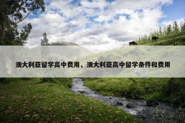 澳大利亚留学高中费用，澳大利亚高中留学条件和费用