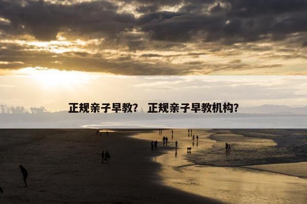 正规亲子早教？ 正规亲子早教机构？