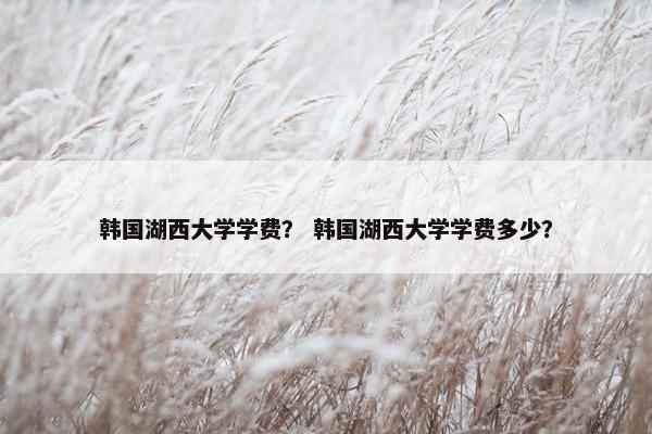 韩国湖西大学学费？ 韩国湖西大学学费多少？