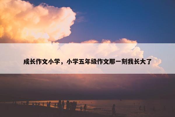 成长作文小学，小学五年级作文那一刻我长大了