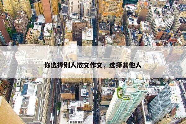 你选择别人散文作文，选择其他人