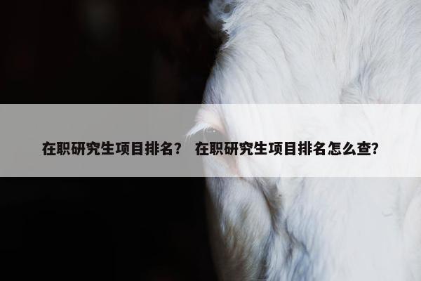 在职研究生项目排名？ 在职研究生项目排名怎么查？