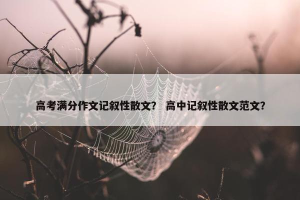 高考满分作文记叙性散文？ 高中记叙性散文范文？