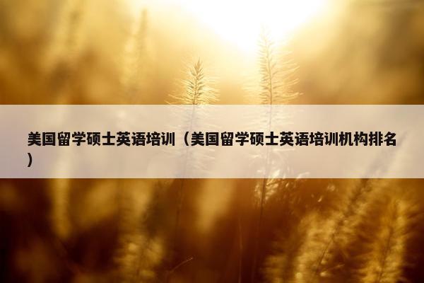 美国留学硕士英语培训（美国留学硕士英语培训机构排名）