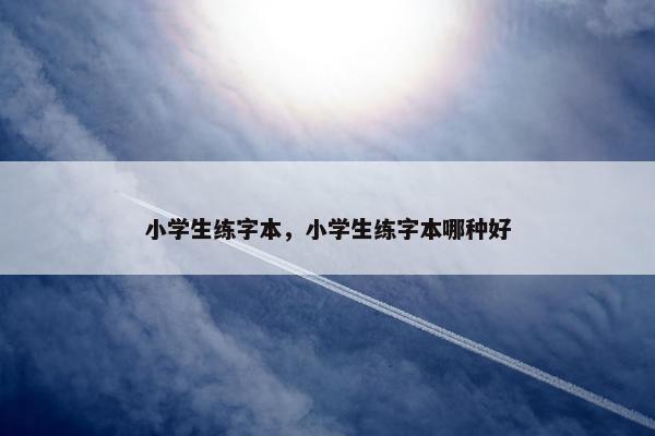小学生练字本，小学生练字本哪种好