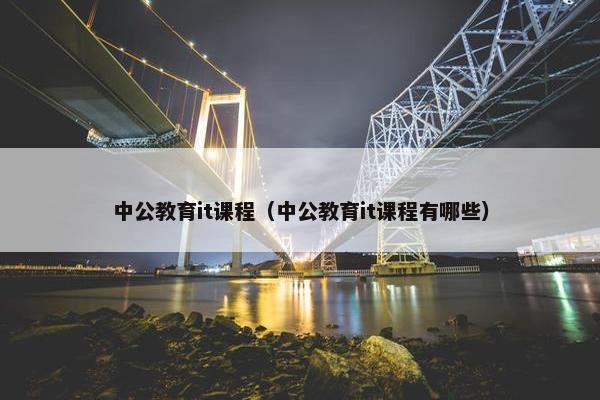 中公教育it课程（中公教育it课程有哪些）