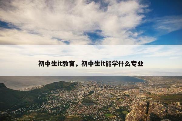 初中生it教育，初中生it能学什么专业