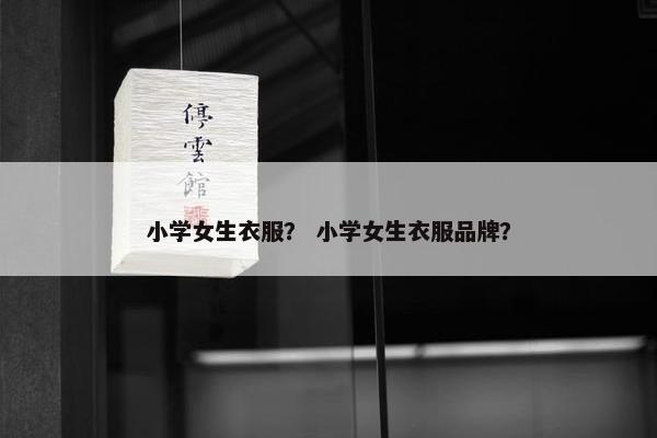 小学女生衣服？ 小学女生衣服品牌？