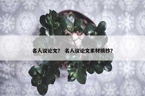 名人议论文？ 名人议论文素材摘抄？