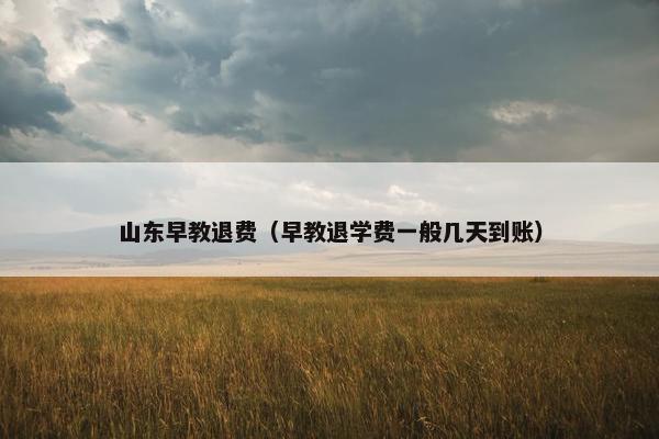 山东早教退费（早教退学费一般几天到账）