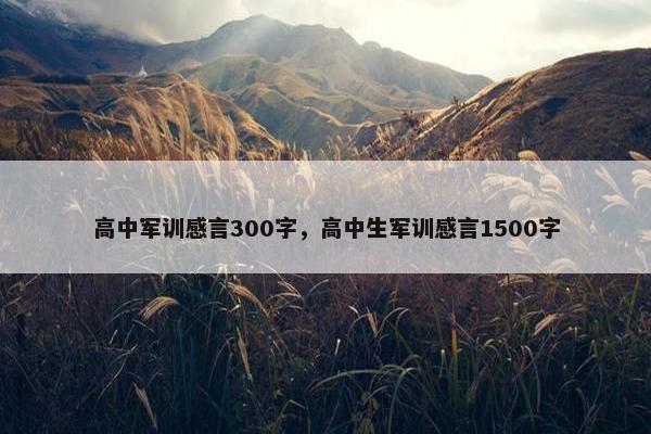 高中军训感言300字，高中生军训感言1500字