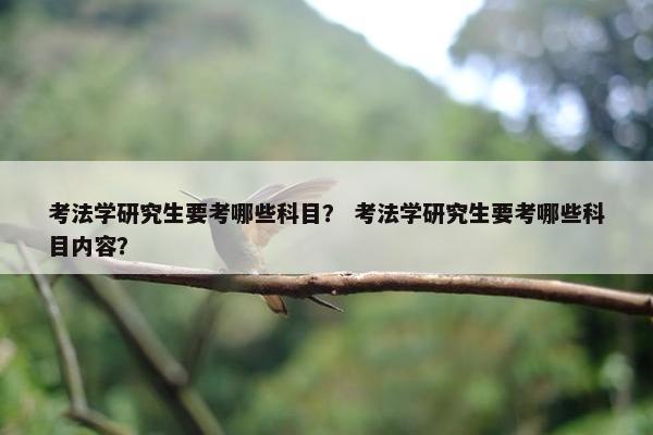 考法学研究生要考哪些科目？ 考法学研究生要考哪些科目内容？