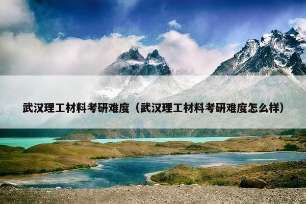 武汉理工材料考研难度（武汉理工材料考研难度怎么样）