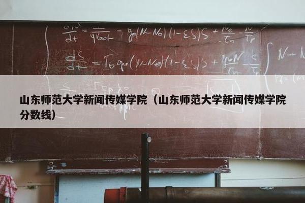 山东师范大学新闻传媒学院（山东师范大学新闻传媒学院分数线）