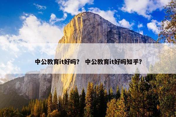 中公教育it好吗？ 中公教育it好吗知乎？