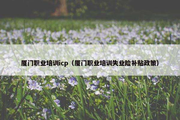 厦门职业培训icp（厦门职业培训失业险补贴政策）