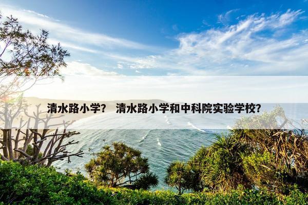清水路小学？ 清水路小学和中科院实验学校？