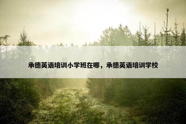 承德英语培训小学班在哪，承德英语培训学校
