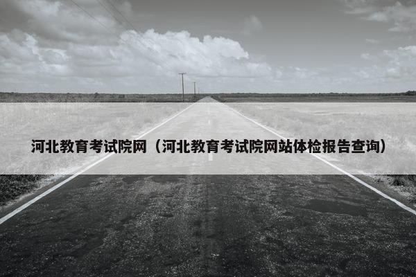 河北教育考试院网（河北教育考试院网站体检报告查询）