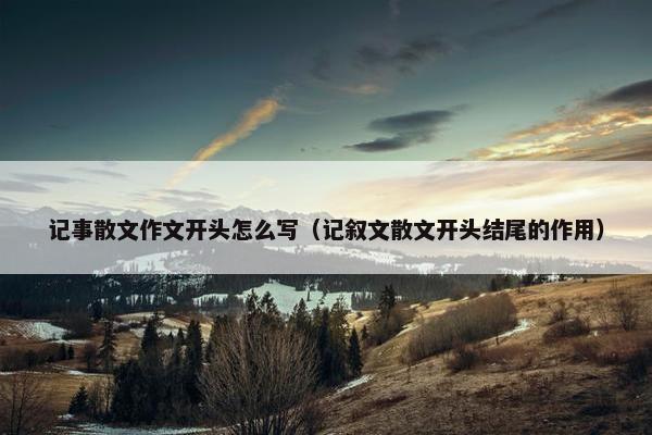记事散文作文开头怎么写（记叙文散文开头结尾的作用）