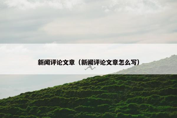 新闻评论文章（新闻评论文章怎么写）