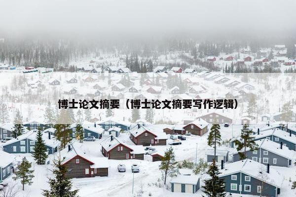 博士论文摘要（博士论文摘要写作逻辑）