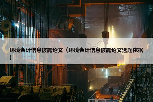 环境会计信息披露论文（环境会计信息披露论文选题依据）