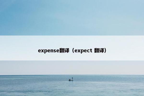 expense翻译（expect 翻译）