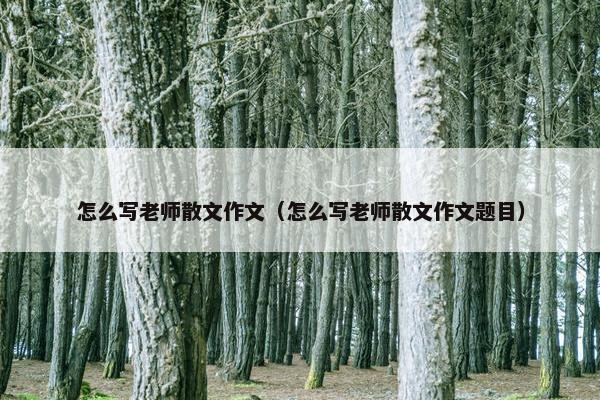 怎么写老师散文作文（怎么写老师散文作文题目）