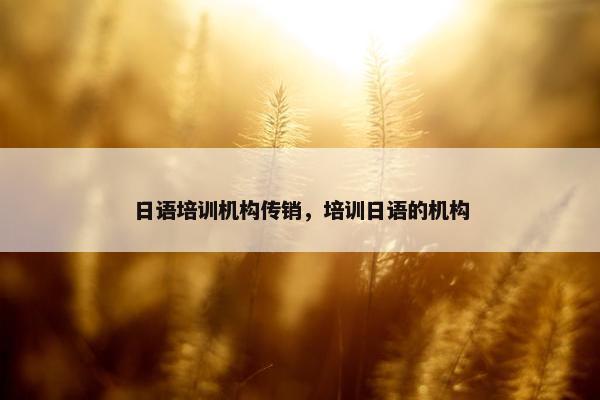日语培训机构传销，培训日语的机构