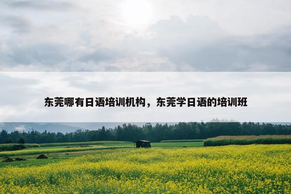 东莞哪有日语培训机构，东莞学日语的培训班