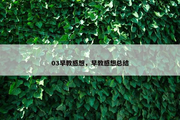 03早教感想，早教感想总结