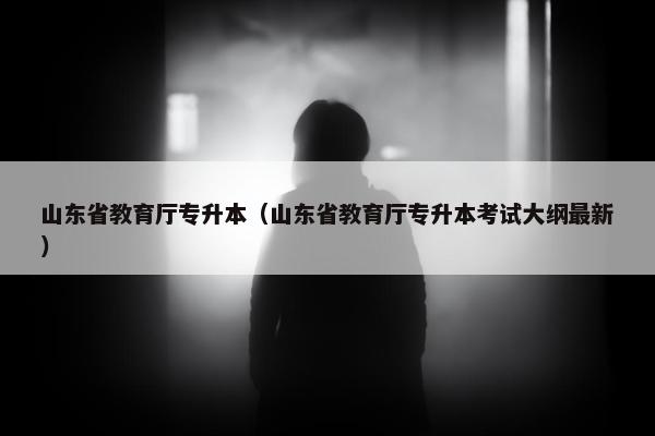 山东省教育厅专升本（山东省教育厅专升本考试大纲最新）