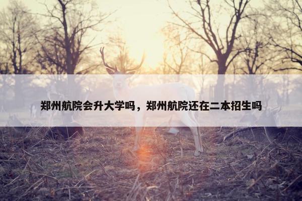 郑州航院会升大学吗，郑州航院还在二本招生吗
