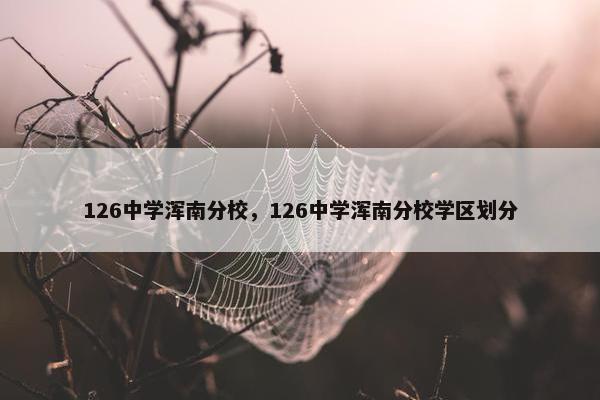 126中学浑南分校，126中学浑南分校学区划分