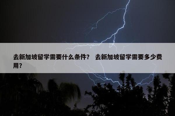 去新加坡留学需要什么条件？ 去新加坡留学需要多少费用？