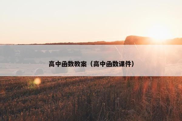 高中函数教案（高中函数课件）