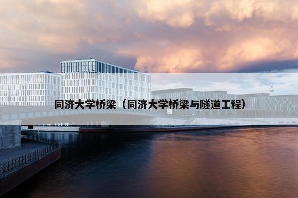 同济大学桥梁（同济大学桥梁与隧道工程）