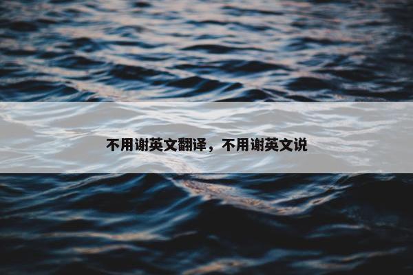 不用谢英文翻译，不用谢英文说