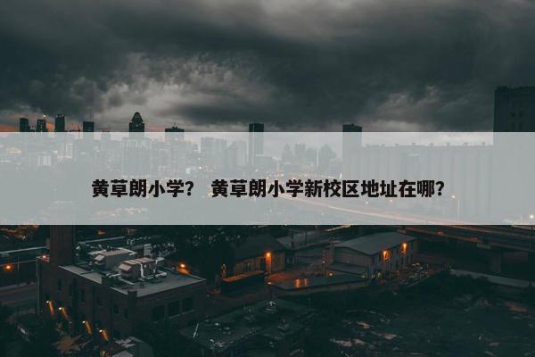黄草朗小学？ 黄草朗小学新校区地址在哪？