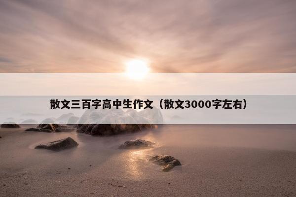 散文三百字高中生作文（散文3000字左右）