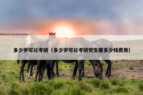 多少岁可以考研（多少岁可以考研究生要多少钱费用）