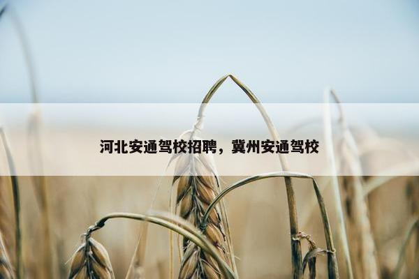 河北安通驾校招聘，冀州安通驾校