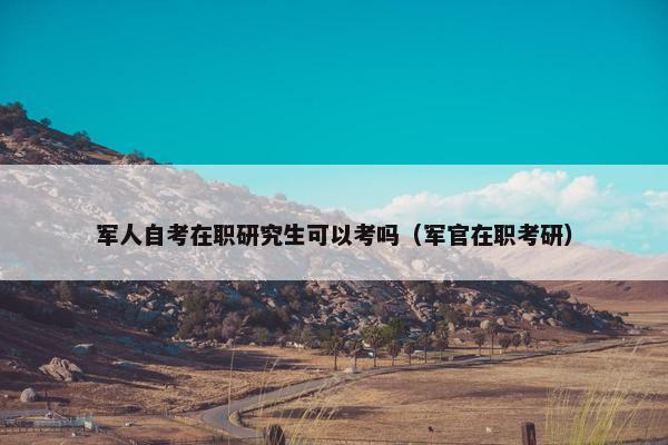 军人自考在职研究生可以考吗（军官在职考研）
