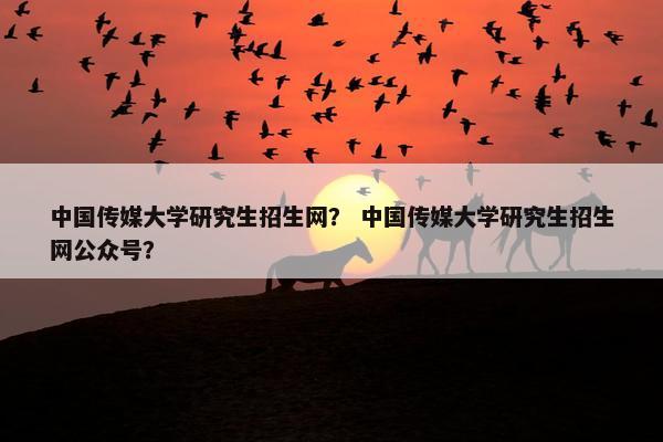 中国传媒大学研究生招生网？ 中国传媒大学研究生招生网公众号？