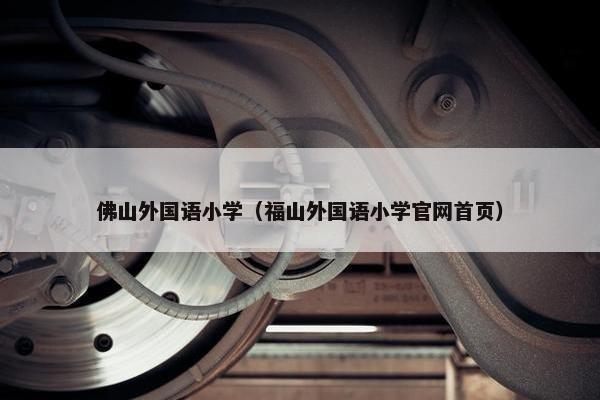 佛山外国语小学（福山外国语小学官网首页）